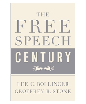 Cover of the book "The Free Speech Century," featuring two megaphones